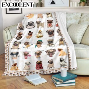 Pug Fleece Throw Blanket – Pendleton Sherpa…