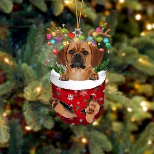 Puggle In Snow Pocket Christmas Ornament –…