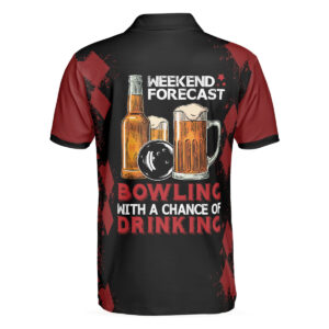 Red And Black Bowling Beer Polo Shirt - Bowling Men Polo Shirt - Gifts To Get For Your Dad - Father's Day Shirt