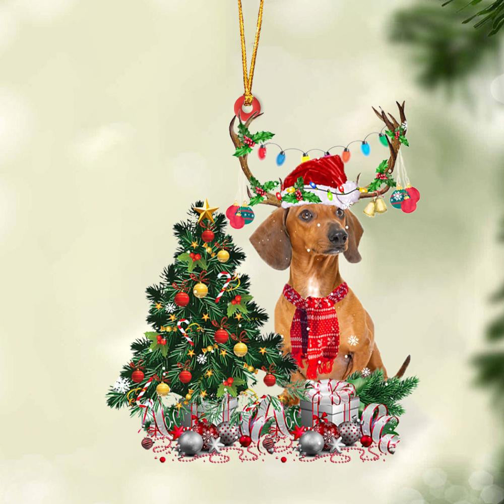 Red Dachshund-Christmas Tree Gift Hanging Christmas Plastic Hanging Ornament Dog Memorial Gift Red Dachshund-Christmas Tree Gift Hanging Christmas Plastic Hanging Ornament Dog Memorial Gift