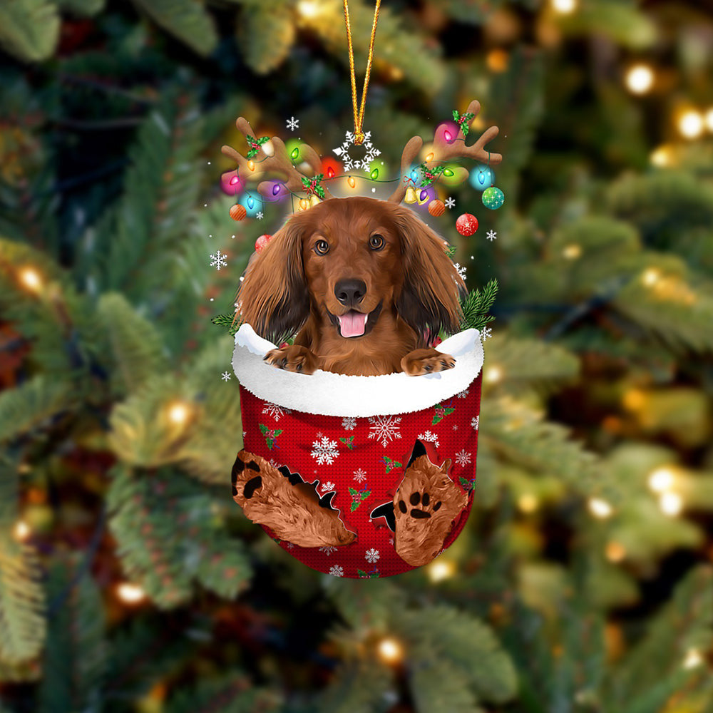 Red Long Haired Dachshund In Snow Pocket Christmas Ornament Flat Dog Ornament,Christmas Shape Ornament, Happy Christmas Ornament Red Long Haired Dachshund In Snow Pocket Christmas Ornament Flat Dog Ornament,Christmas Shape Ornament, Happy Christmas Ornament