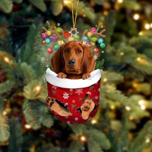 Redbone Coonhound In Snow Pocket Christmas Ornament…