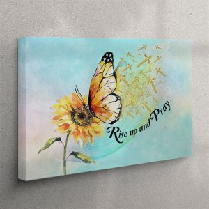 Rise Up And Pray Butterfly Sunflower Canvas Wall Art Christian Wall Art Canvas kxnyyq.jpg