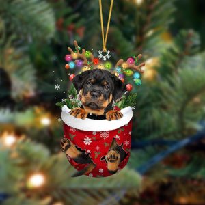 Rottweiler-In Christmas Pocket Two Sides Christmas Plastic…