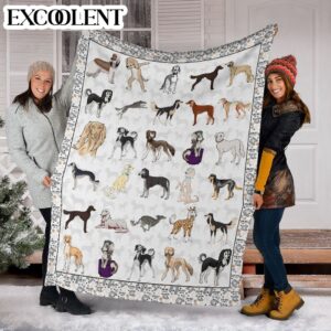 Saluki Fleece Throw Blanket - Pendleton Sherpa Fleece Blanket - Gifts For Dog Lover