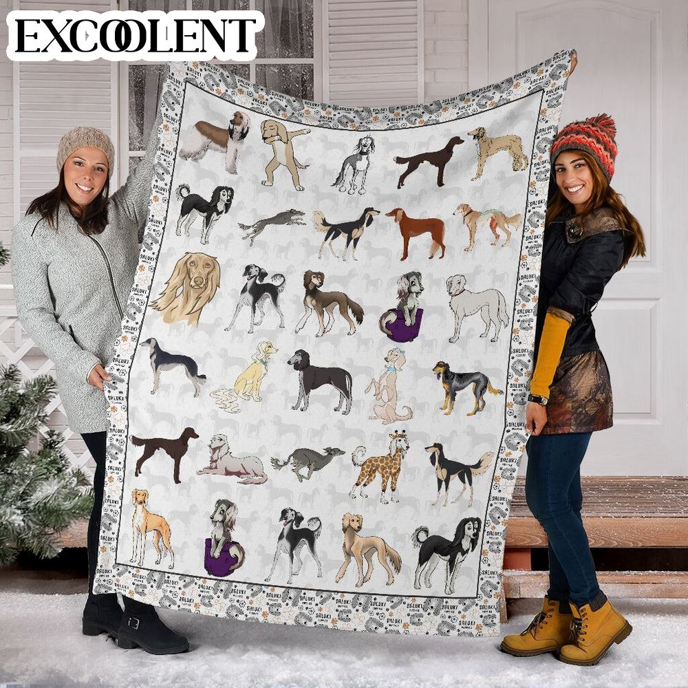 Saluki Fleece Throw Blanket – Pendleton Sherpa Fleece Blanket – Gifts For Dog Lover