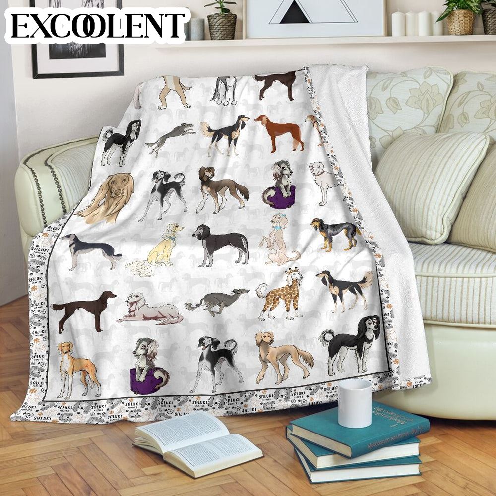 Saluki Fleece Throw Blanket – Pendleton Sherpa Fleece Blanket – Gifts For Dog Lover