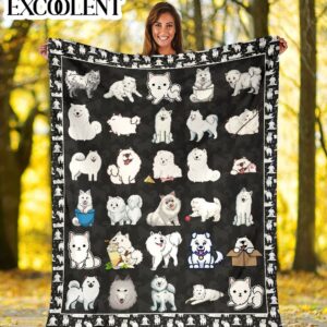 Samoyed Fleece Throw Blanket - Pendleton Sherpa Fleece Blanket - Gifts For Dog Lover