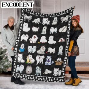 Samoyed Fleece Throw Blanket - Pendleton Sherpa Fleece Blanket - Gifts For Dog Lover