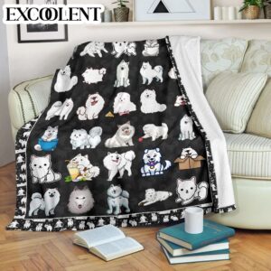 Samoyed Fleece Throw Blanket - Pendleton Sherpa Fleece Blanket - Gifts For Dog Lover