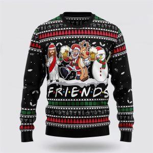 Santa Claus Jesus Friend Ugly Christmas Sweater Gifts For Christians 1