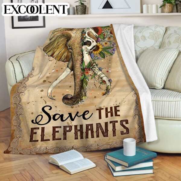 Save The Elephants Fleece Throw Blanket – Soft And Cozy Blanket – Best Weighted Blanket For Adults