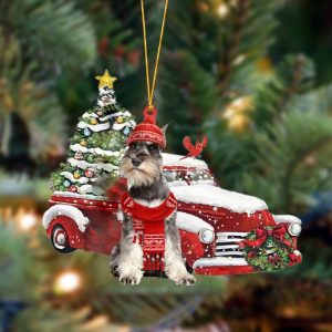 Schnauzer Christmas Car Two Sided Christmas Plastic…