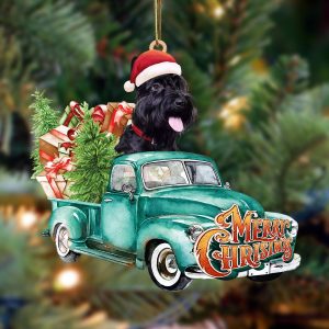 Scottish Terrier-Green Truck Hanging Christmas Plastic Hanging…
