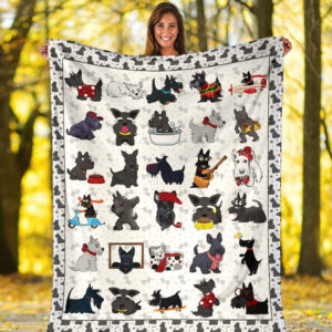 Scottish Terrier Fleece Throw Blanket - Pendleton Sherpa Fleece Blanket - Gifts For Dog Lover