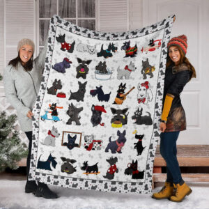 Scottish Terrier Fleece Throw Blanket - Pendleton Sherpa Fleece Blanket - Gifts For Dog Lover