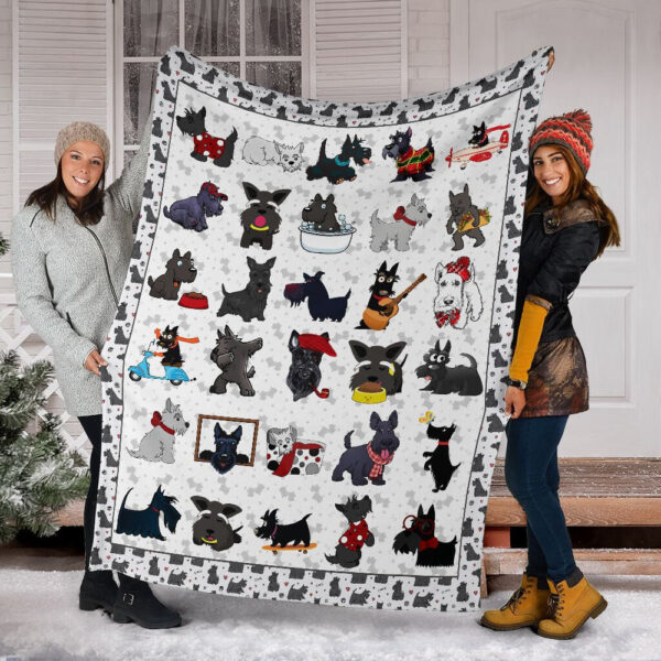 Scottish Terrier Fleece Throw Blanket – Pendleton Sherpa Fleece Blanket – Gifts For Dog Lover