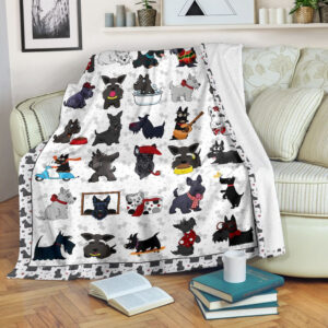 Scottish Terrier Fleece Throw Blanket - Pendleton Sherpa Fleece Blanket - Gifts For Dog Lover