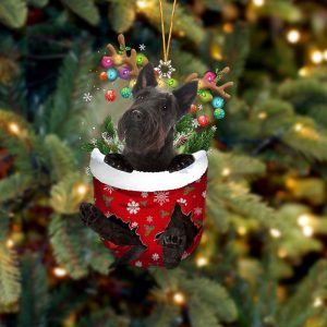 Scottish Terrier In Snow Pocket Christmas Ornament…