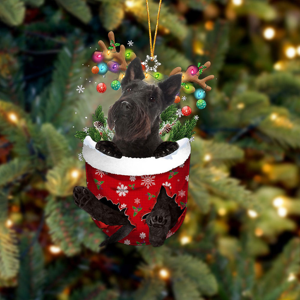 Scottish Terrier In Snow Pocket Christmas Ornament – Flat Acrylic Dog Ornament Scottish Terrier In Snow Pocket Christmas Ornament – Flat Acrylic Dog Ornament