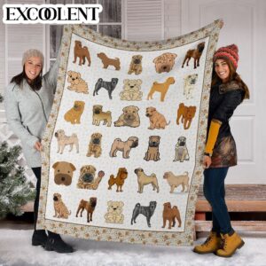 Shar Pei Fleece Throw Blanket - Pendleton Sherpa Fleece Blanket - Gifts For Dog Lover