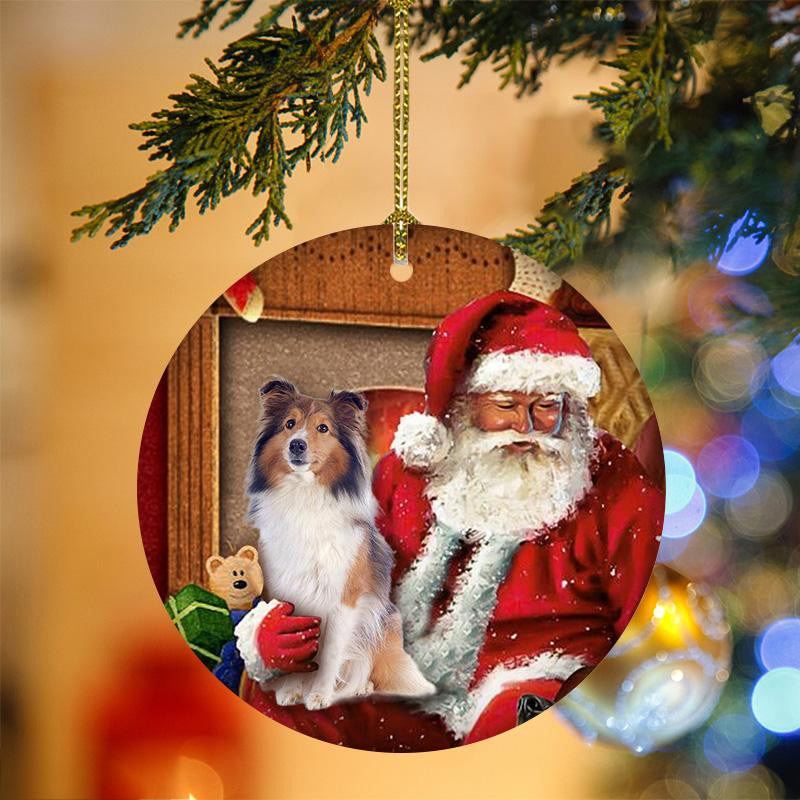 Sheltie With Santa Christmas Christmas Plastic Hanging Ornament – 2022 Christmas Ornament Sheltie With Santa Christmas Christmas Plastic Hanging Ornament – 2022 Christmas Ornament