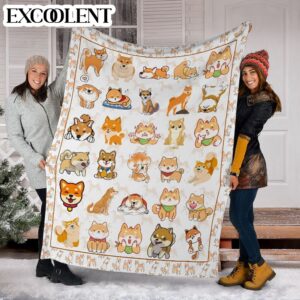 Shiba Inu Fleece Throw Blanket - Pendleton Sherpa Fleece Blanket - Gifts For Dog Lover