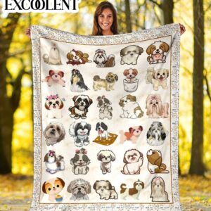 Shih Tzu Fleece Throw Blanket - Pendleton Sherpa Fleece Blanket - Gifts For Dog Lover