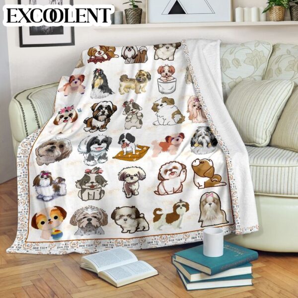 Shih Tzu Fleece Throw Blanket – Pendleton Sherpa Fleece Blanket – Gifts For Dog Lover