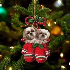 Shih Tzu Inside Your Gloves Christmas Holiday-Two…
