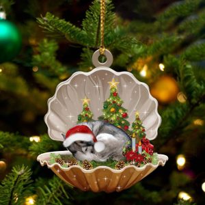 Siberian Husky-Sleeping Pearl In Christmas Two Sided…