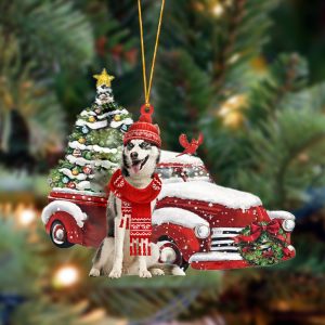 Siberian Husky Christmas Car Two Sided Christmas…
