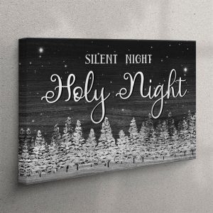 Silent Night Holy Night Christmas Tree Canvas Wall Art Christian Wall Art Canvas euhizt.jpg