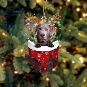 Silver Labrador In Snow Pocket Christmas Ornament…