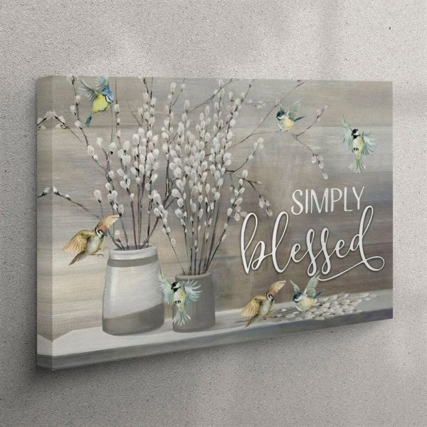 Simply Blessed Canvas Wall Art – Christian Wall Art – Christian Wall Art Canvas