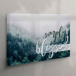 Simply Blessed Canvas Wall Art Mountain Forest Christian Gifts Christian Wall Art Canvas cagh43.jpg
