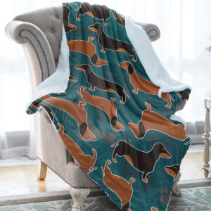 Sleepwish Dachshund Weiner Fleece Throw Blanket –…