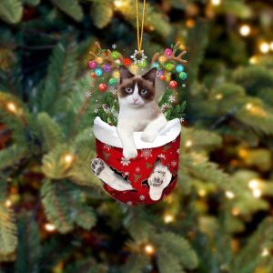 Snowshoe Cat In Snow Pocket Christmas Ornament…
