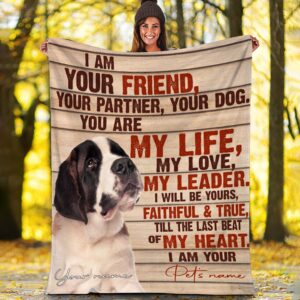 St Bernard - Your Friend Your Partner Blanket - Gift For Dog Loverrs - Memorial Sherpa Blanket, Fleece Blanket