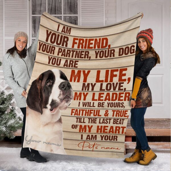 St Bernard – Your Friend Your Partner Blanket – Gift For Dog Loverrs – Memorial Sherpa Blanket, Fleece Blanket