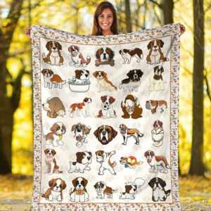 St Bernard Fleece Throw Blanket - Pendleton Sherpa Fleece Blanket - Gifts For Dog Lover
