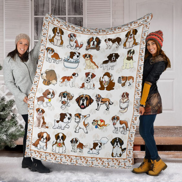 St Bernard Fleece Throw Blanket – Pendleton Sherpa Fleece Blanket – Gifts For Dog Lover