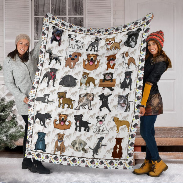 Staffordshire Bull Terrier Fleece Throw Blanket – Pendleton Sherpa Fleece Blanket – Gifts For Dog Lover