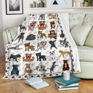 Staffordshire Bull Terrier Fleece Throw Blanket –…