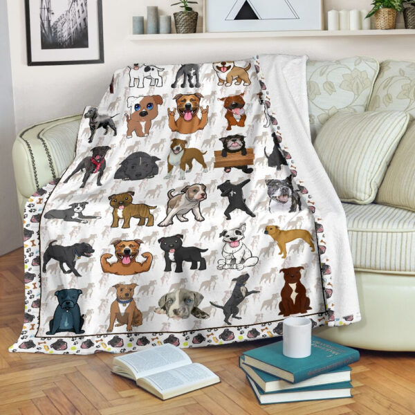 Staffordshire Bull Terrier Fleece Throw Blanket – Pendleton Sherpa Fleece Blanket – Gifts For Dog Lover