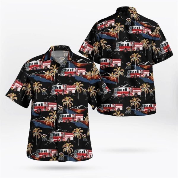 Strathmere, New Jersey, Strathmere Volunteer Fire Company Hawaiian Shirt – Gifts For Firefighters In Strathmere, NJ