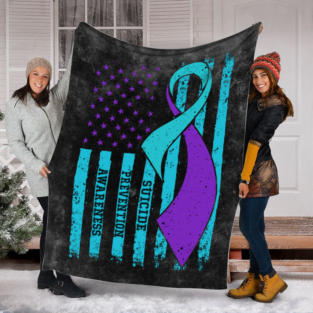 Suicide Prevention American Usa Flag Black Fleece Throw Blanket – Sherpa Fleece Blanket – Weighted Blanket To Sleep Suicide Prevention American Usa Flag Black Fleece Throw Blanket – Sherpa Fleece Blanket – Weighted Blanket To Sleep