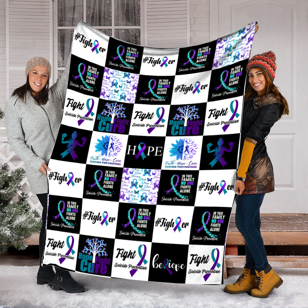 Suicide Prevention Pattern Caro Fleece Throw Blanket – Sherpa Fleece Blanket – Weighted Blanket To Sleep Suicide Prevention Pattern Caro Fleece Throw Blanket – Sherpa Fleece Blanket – Weighted Blanket To Sleep