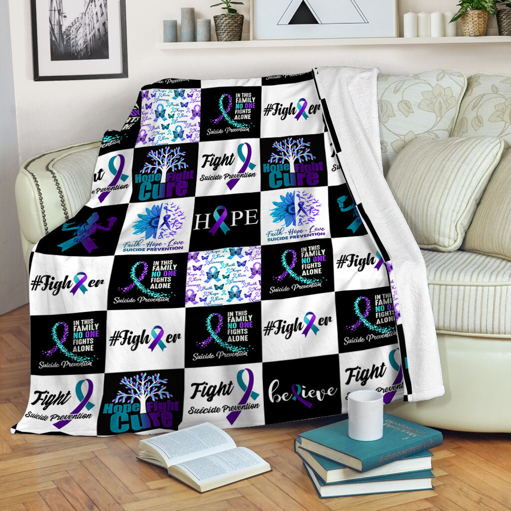 Suicide Prevention Pattern Caro Fleece Throw Blanket – Sherpa Fleece Blanket – Weighted Blanket To Sleep Suicide Prevention Pattern Caro Fleece Throw Blanket – Sherpa Fleece Blanket – Weighted Blanket To Sleep
