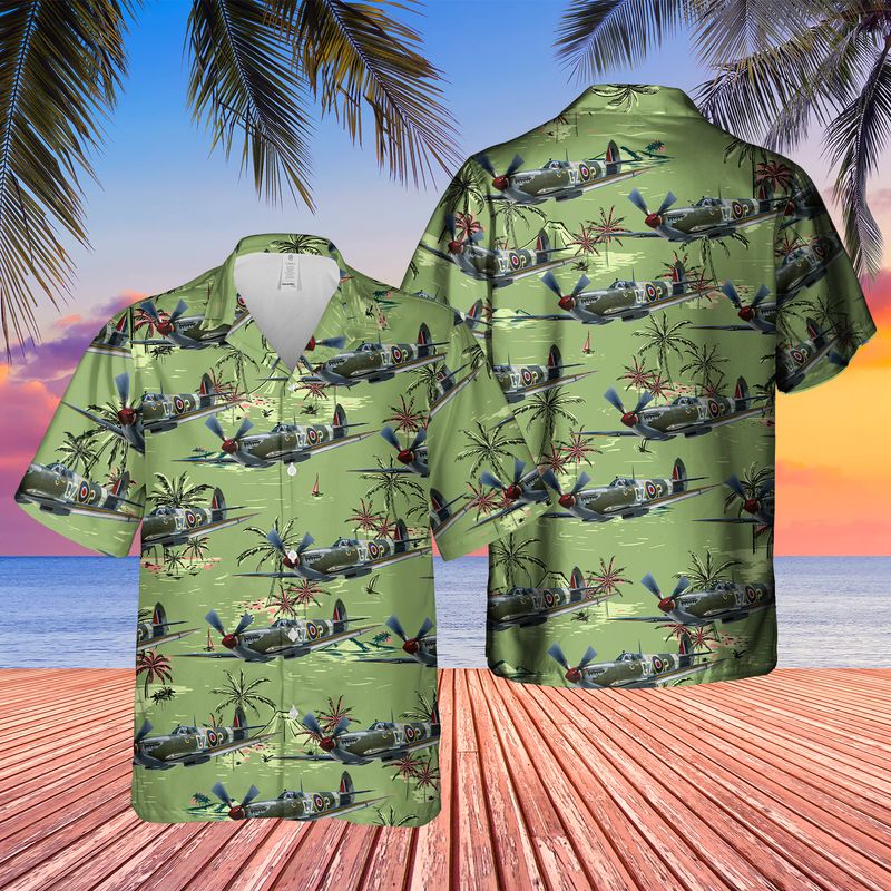 Supermarine Spitfire Mk.Ix Hawaiian Shirt – Beachwear For Men – Best Hawaiian Shirts